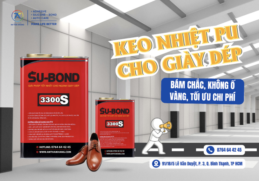 Keo nhiệt PU 3300S dùng trong sản xuất giày dép, dán da PU EVA PVC