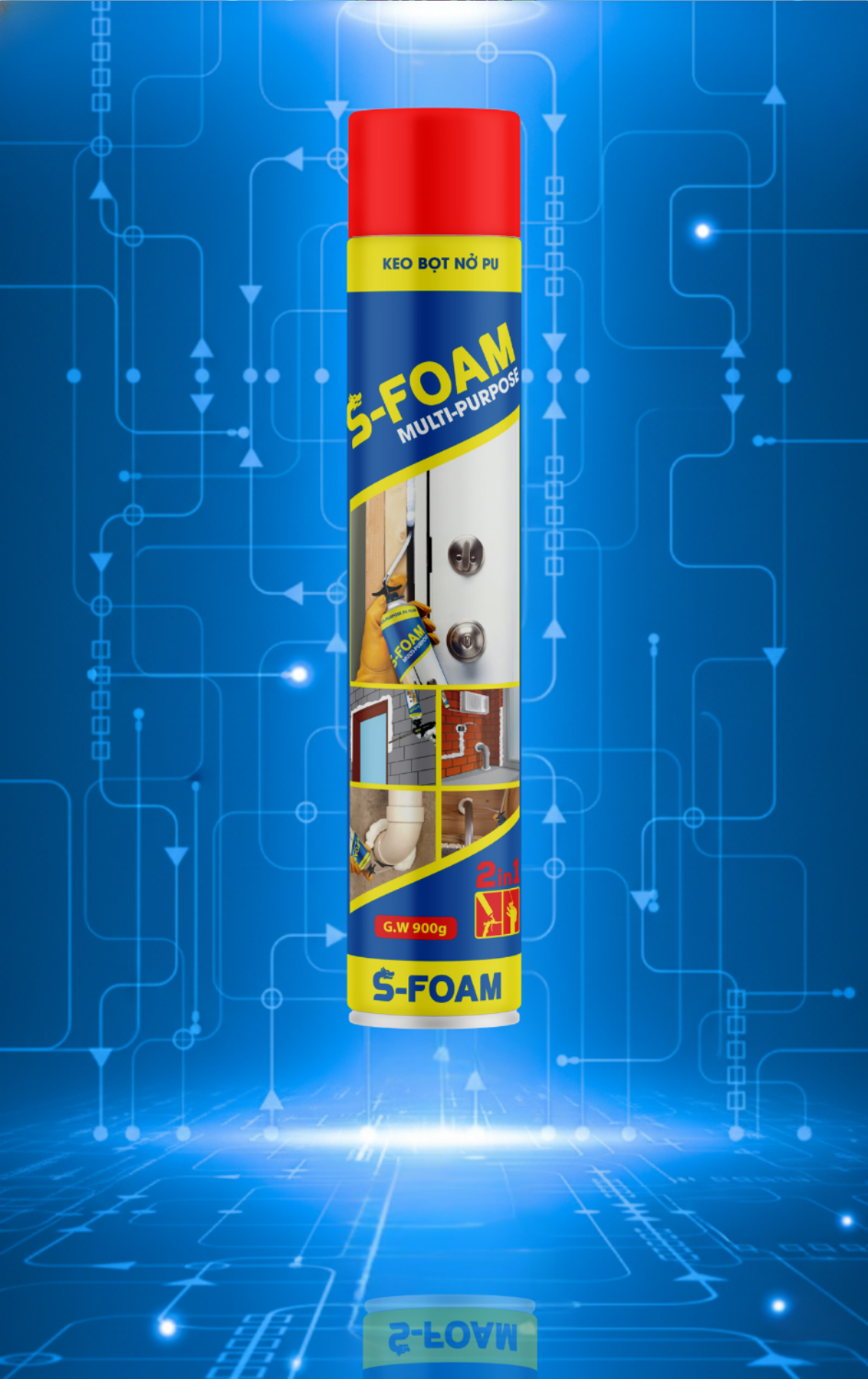 Keo Bọt Nở S-FOAM 900g