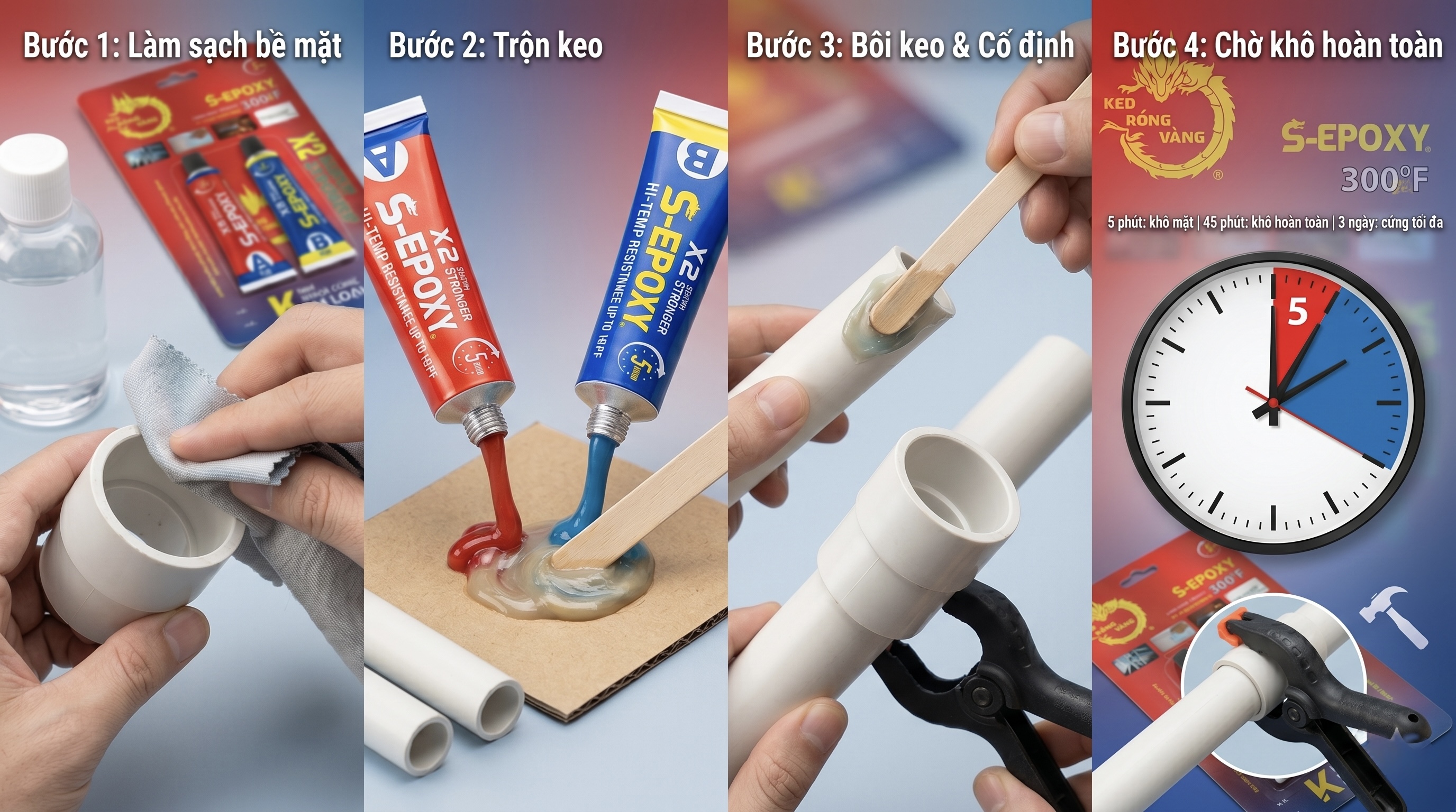 Cách sử dụng keo epoxy S-EPOXY đúng kỹ thuật