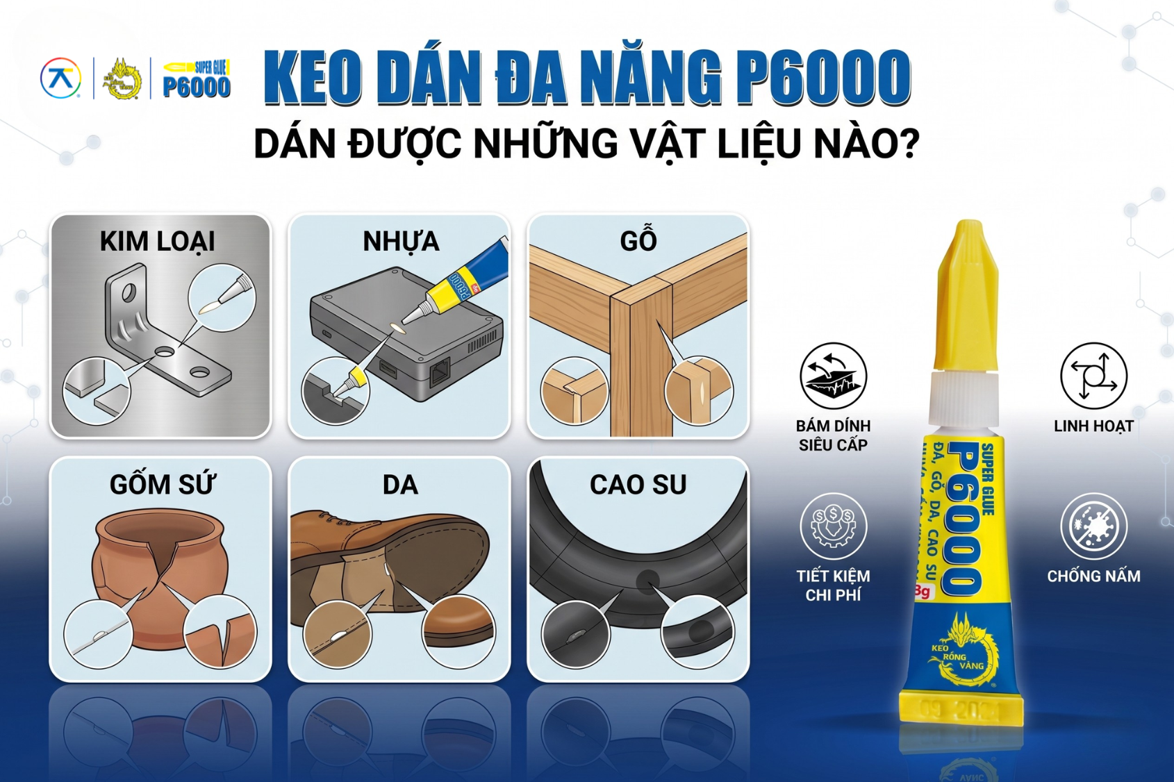 Keo Dán Đa Năng Dán Được Những Vật Liệu Nào?