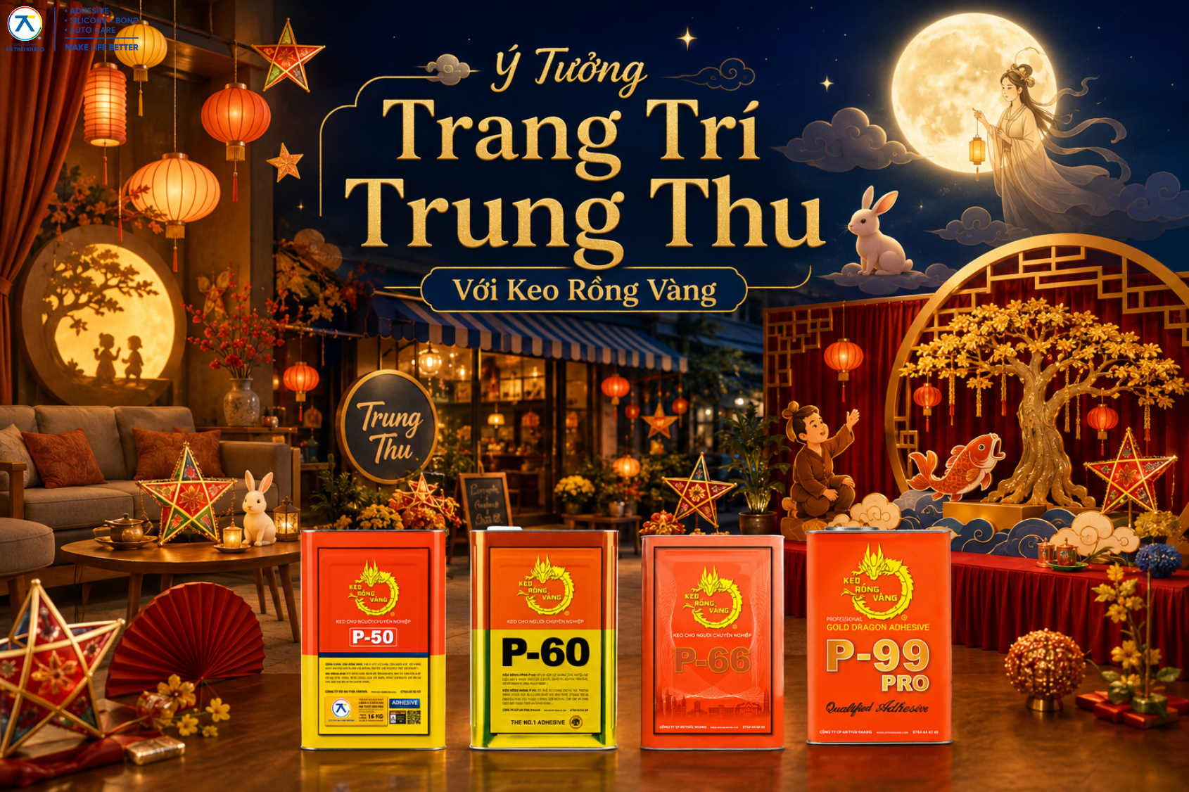 Unique Mid-Autumn Festival Decoration Ideas with Gold Dragon Adhesive