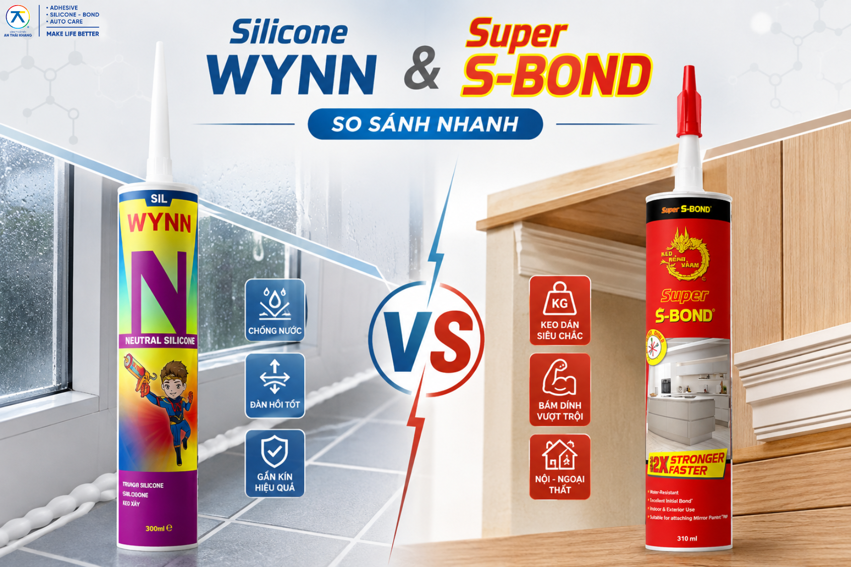 Keo Silicone WYNN khác gì keo Super S-Bond?