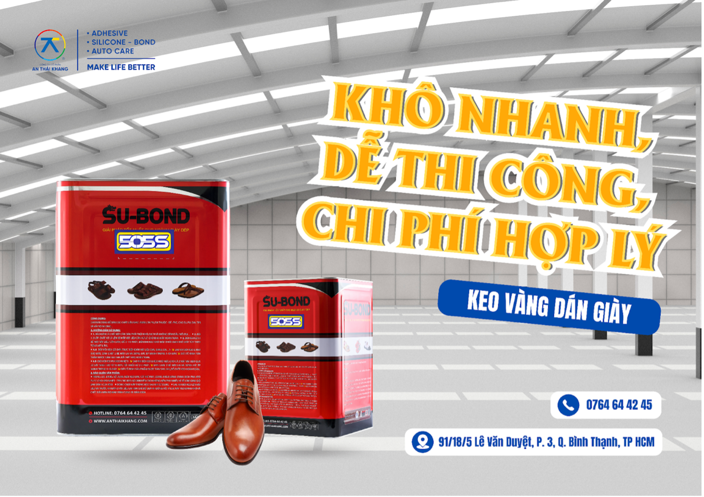 Keo vàng SB-505S dán giày da simili và phụ kiện giày dép